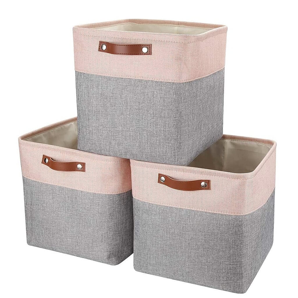 Fabric Storage Baskets | Set of 3 | 30cm Cube