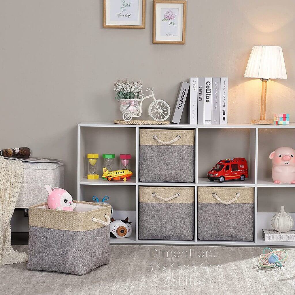 Fabric Storage Baskets | Set of 3 | 30cm Cube