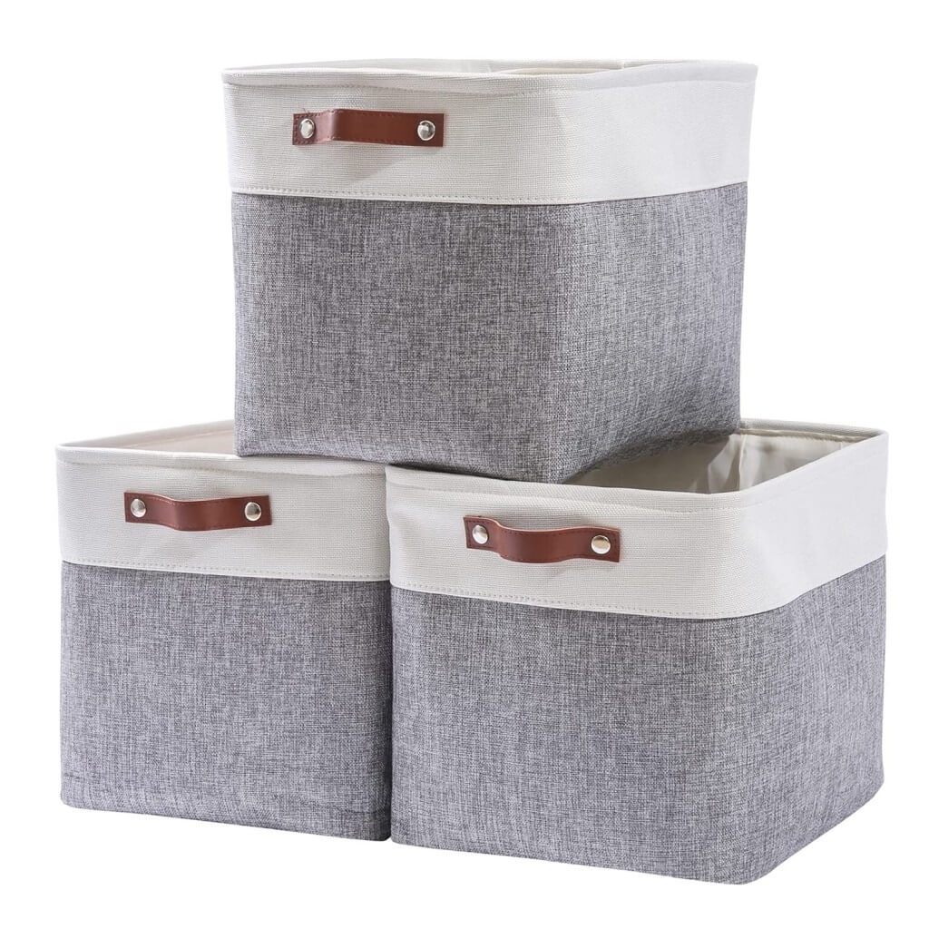 Fabric Storage Baskets | Set of 3 | 30cm Cube