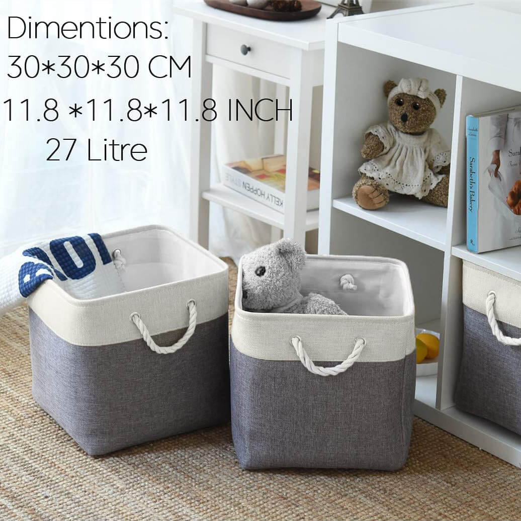 Fabric Storage Baskets | Set of 3 | 30cm Cube