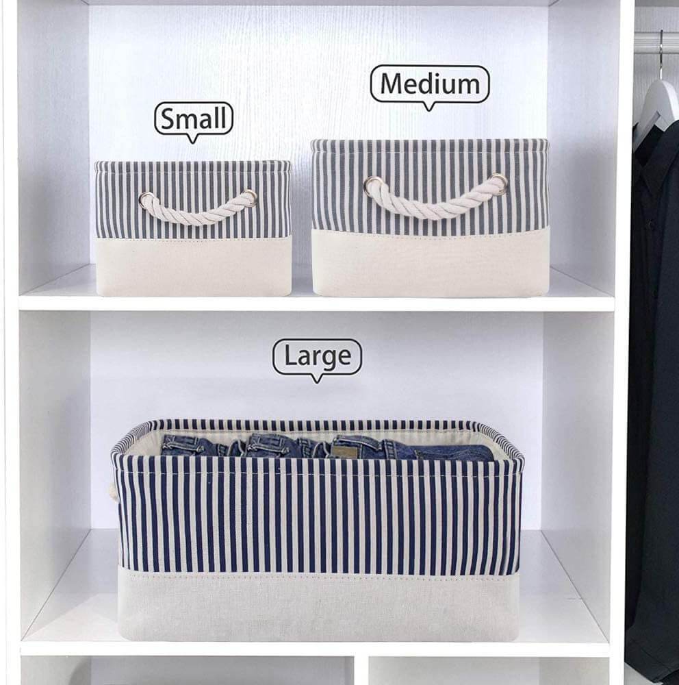 Canvas Storage Box | Lightweight & Durable | Grey, Beige, Blue Options