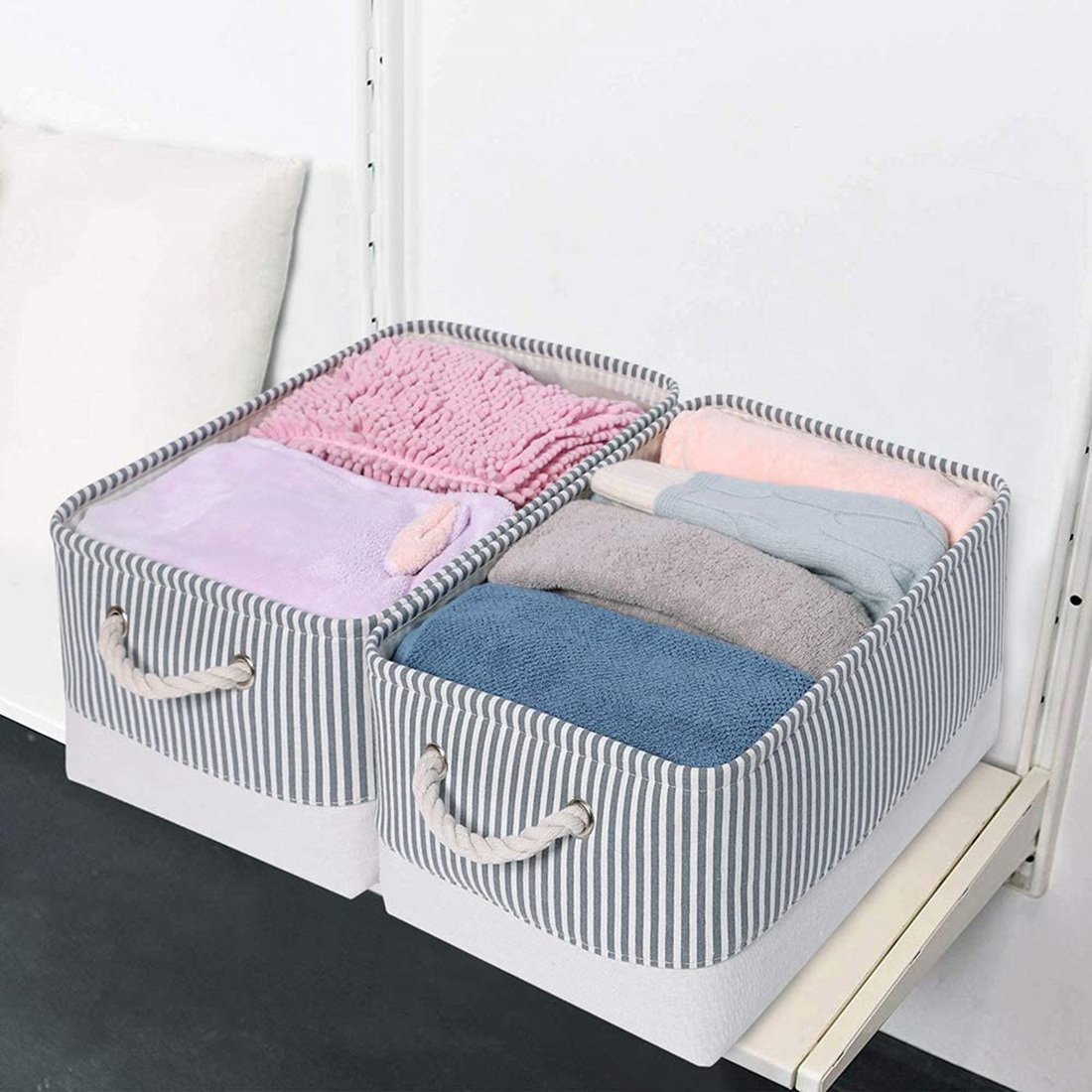 Canvas Storage Box | Lightweight & Durable | Grey, Beige, Blue Options
