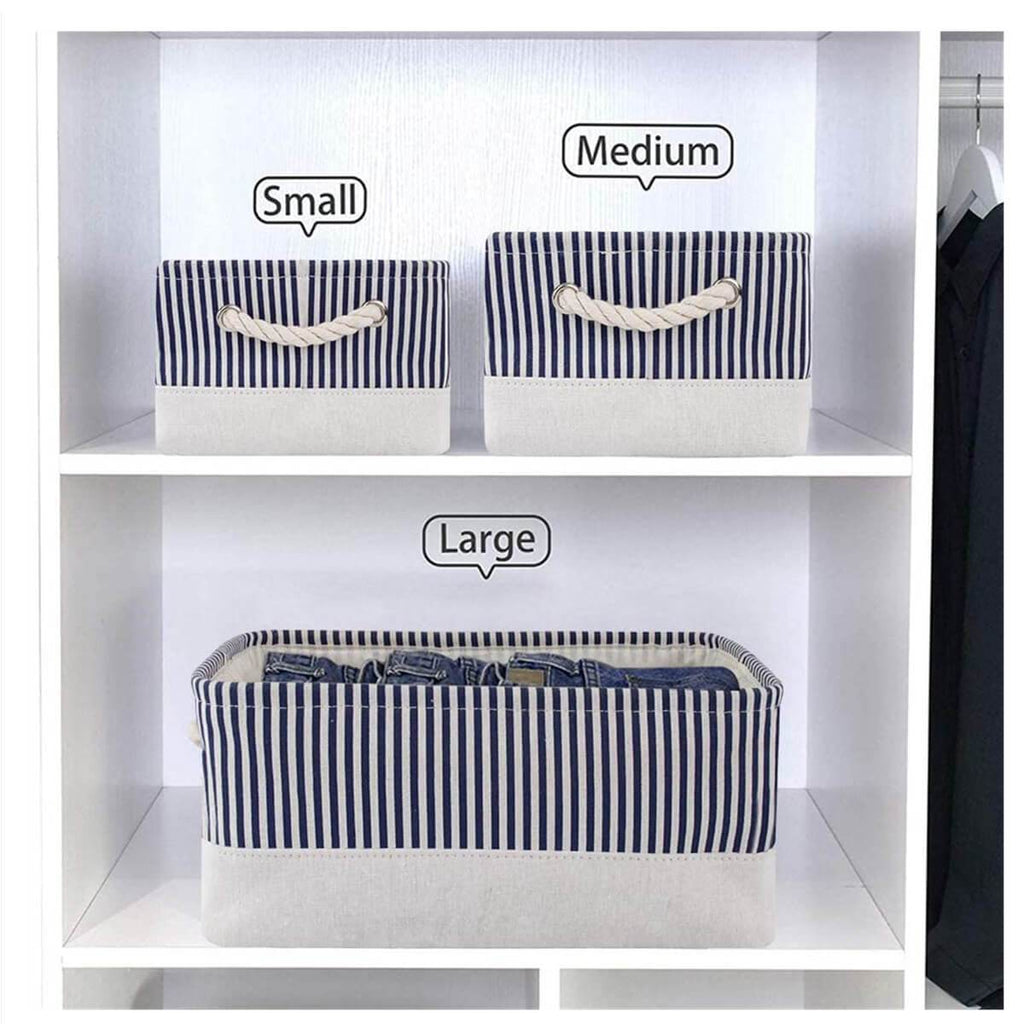 Canvas Storage Box | Lightweight & Durable | Grey, Beige, Blue Options