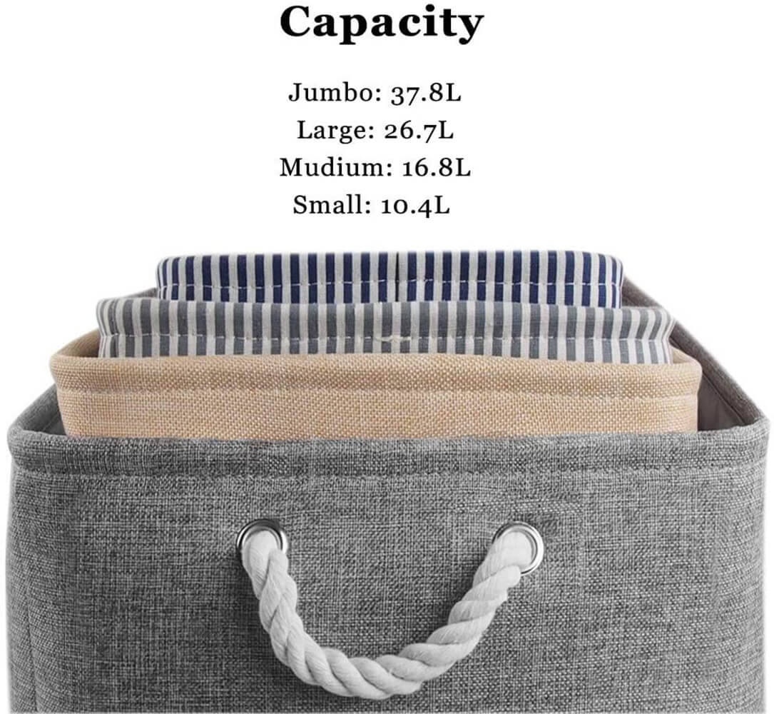 Canvas Storage Box | Lightweight & Durable | Grey, Beige, Blue Options