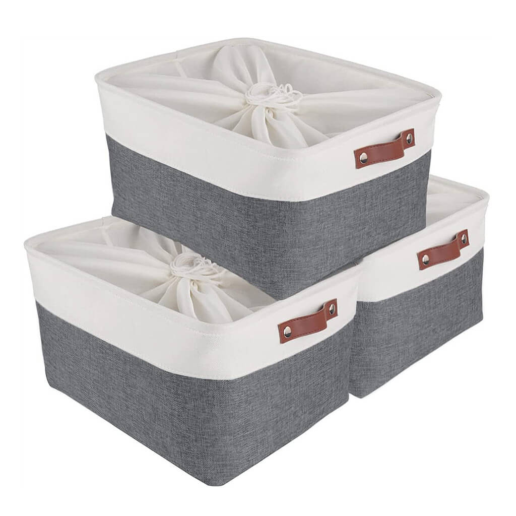 Waterproof Foldable Storage Box | Three-Layer Material | Cold Grey & White