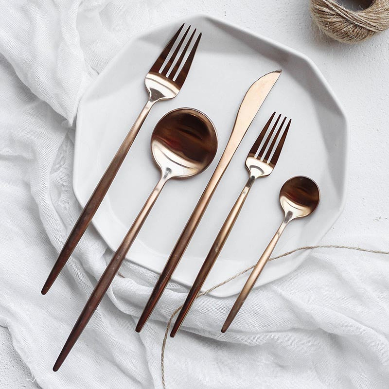 Maison Cutlery Set | Rose Gold Stainless Steel | 16/24/48-Piece