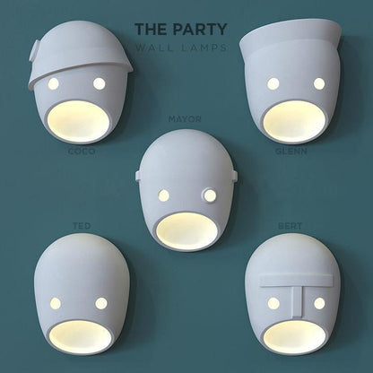 Mask Wall Light | Resin, Aluminum, Iron | Grey