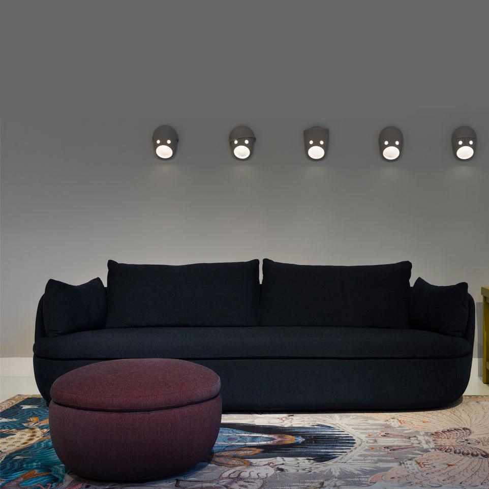Mask Wall Light | Resin, Aluminum, Iron | Grey