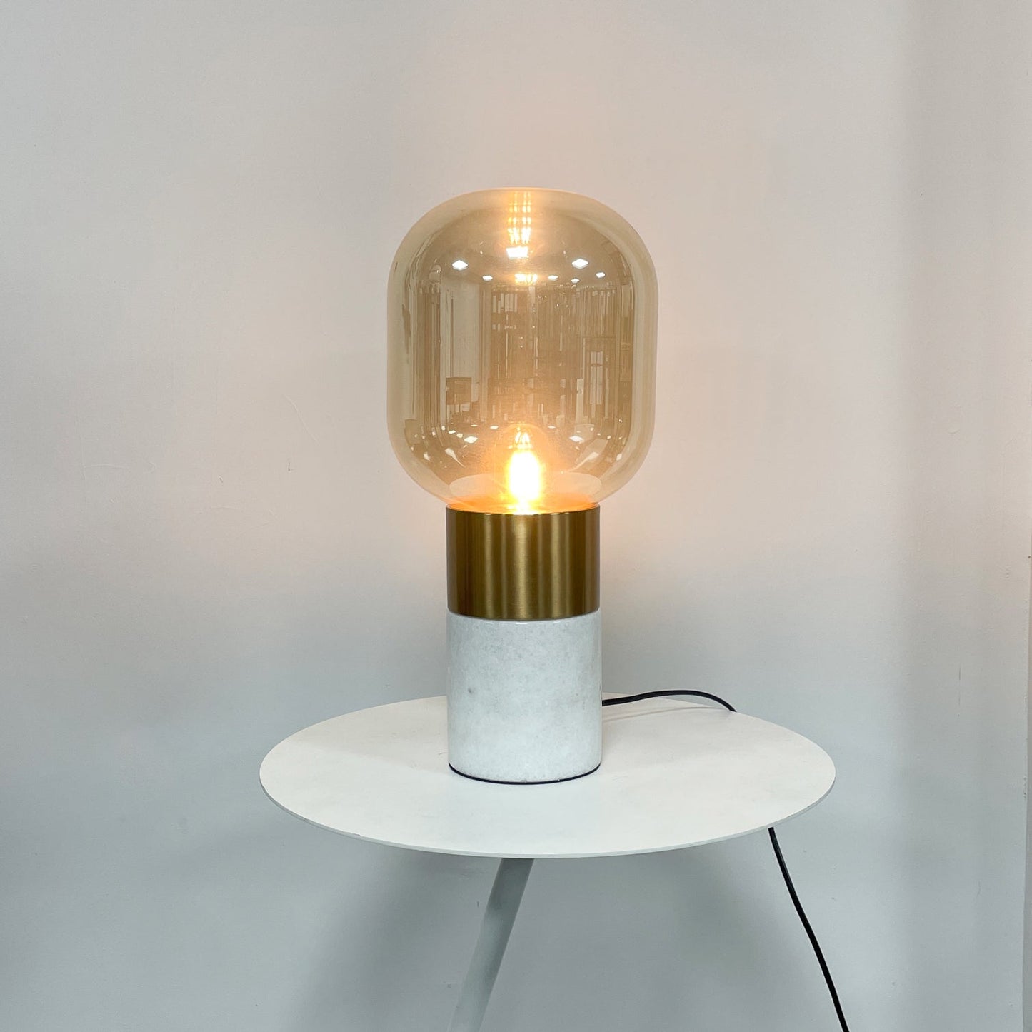 Storm Table Lamp | Glass & Marble | 23cm Diameter