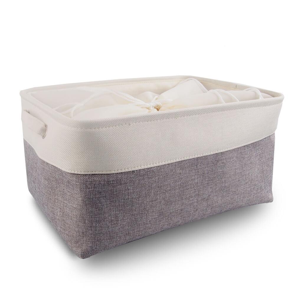 White Grey Fabric Storage Box | Eco-Friendly EVA Material | Multiple Sizes Available