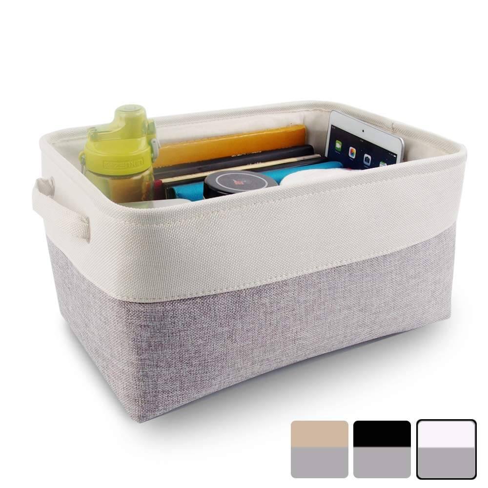 White Grey Fabric Storage Box | Eco-Friendly EVA Material | Multiple Sizes Available