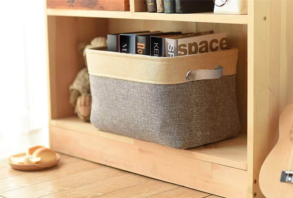 Two-Tone Storage Basket | Eco-Friendly EVA Material | Grey and Beige