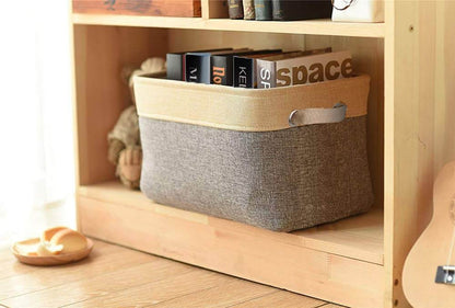 Two-Tone Storage Basket | Eco-Friendly EVA Material | Grey and Beige