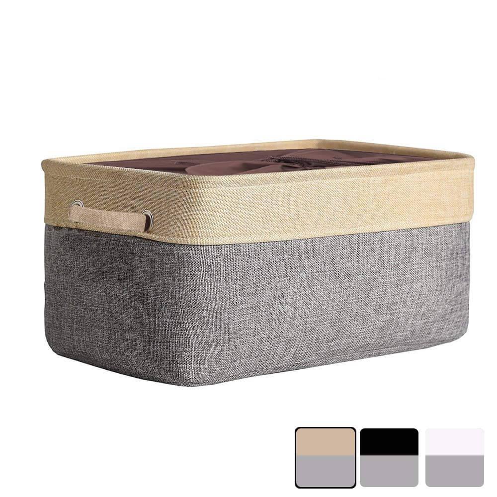 Two-Tone Storage Basket | Eco-Friendly EVA Material | Grey and Beige