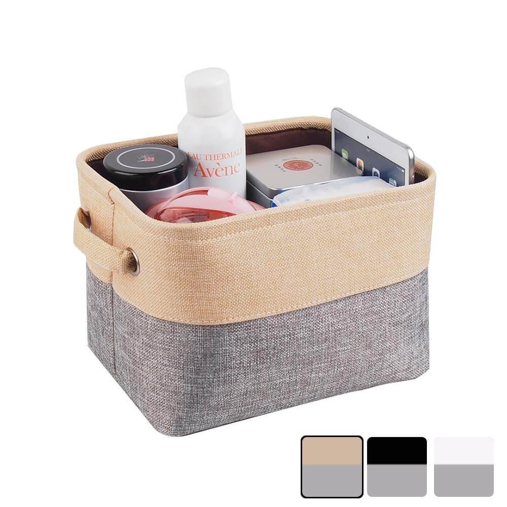 Two-Tone Storage Basket | Eco-Friendly EVA Material | Grey and Beige