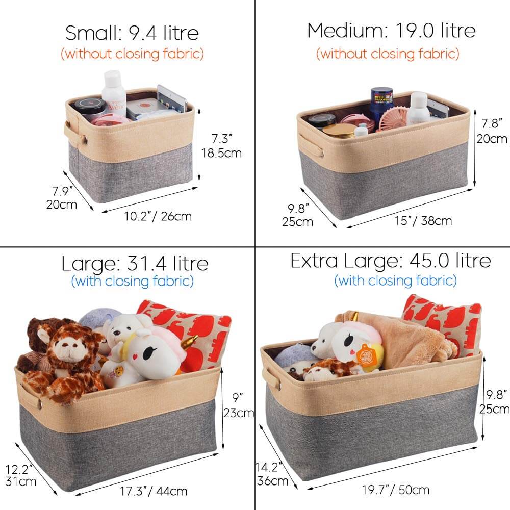 Two-Tone Storage Basket | Eco-Friendly EVA Material | Grey and Beige