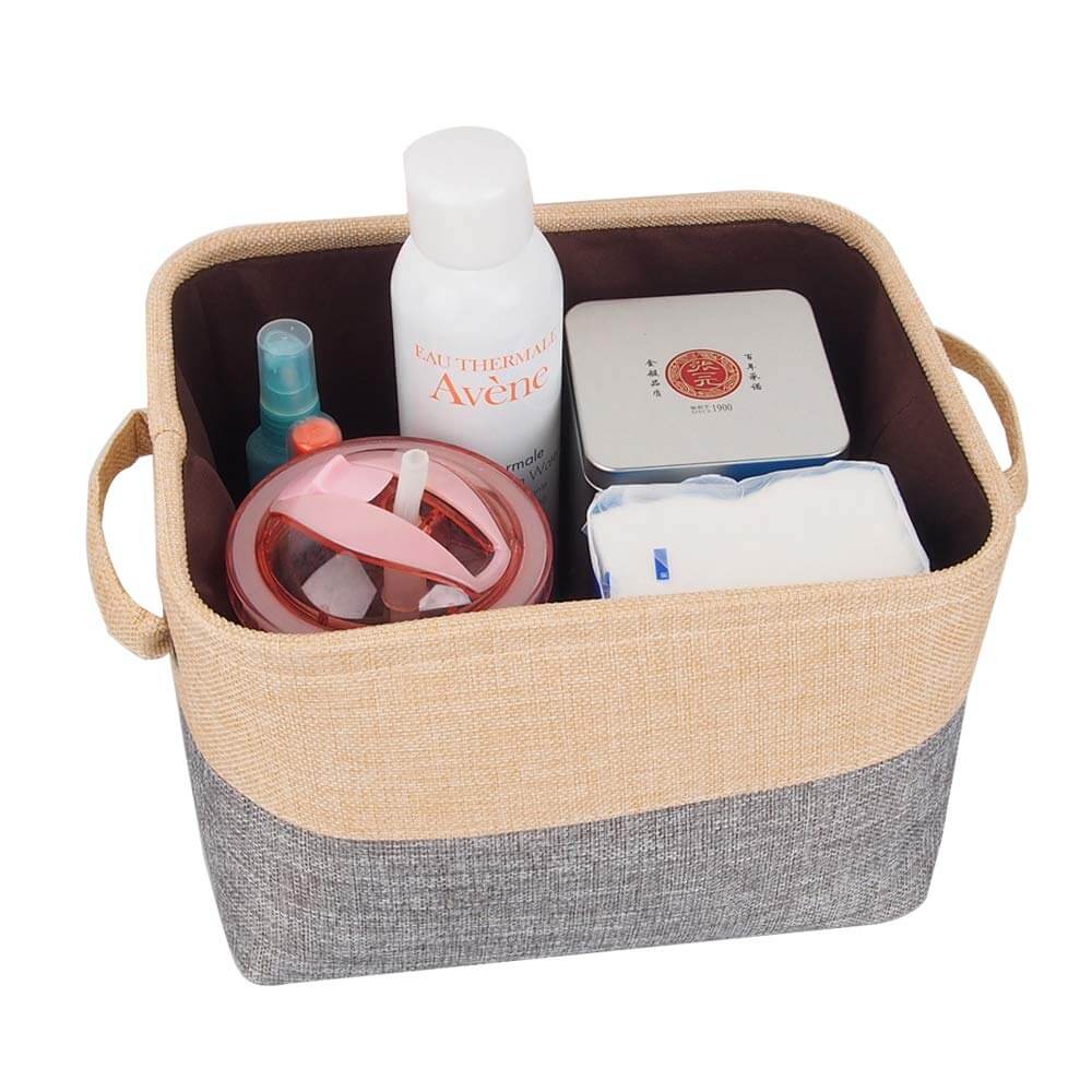 Two-Tone Storage Basket | Eco-Friendly EVA Material | Grey and Beige