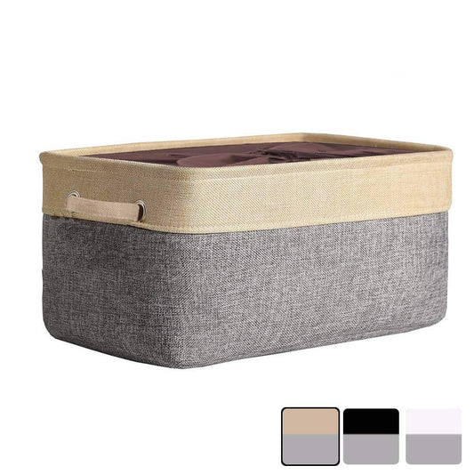 Two-Tone Storage Basket | Eco-Friendly EVA Material | Grey and Beige