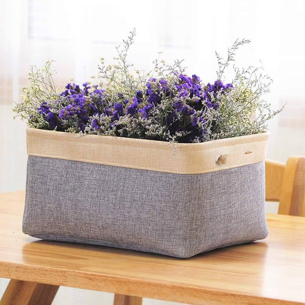 Two-Tone Storage Basket | Eco-Friendly EVA Material | Grey and Beige