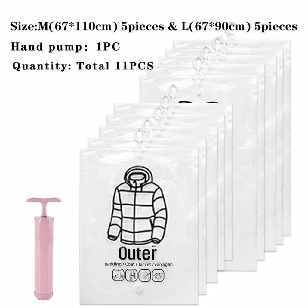 Vacuum Storage Bags for Clothes | Durable & Moisture-Proof | Medium & Large Sizes