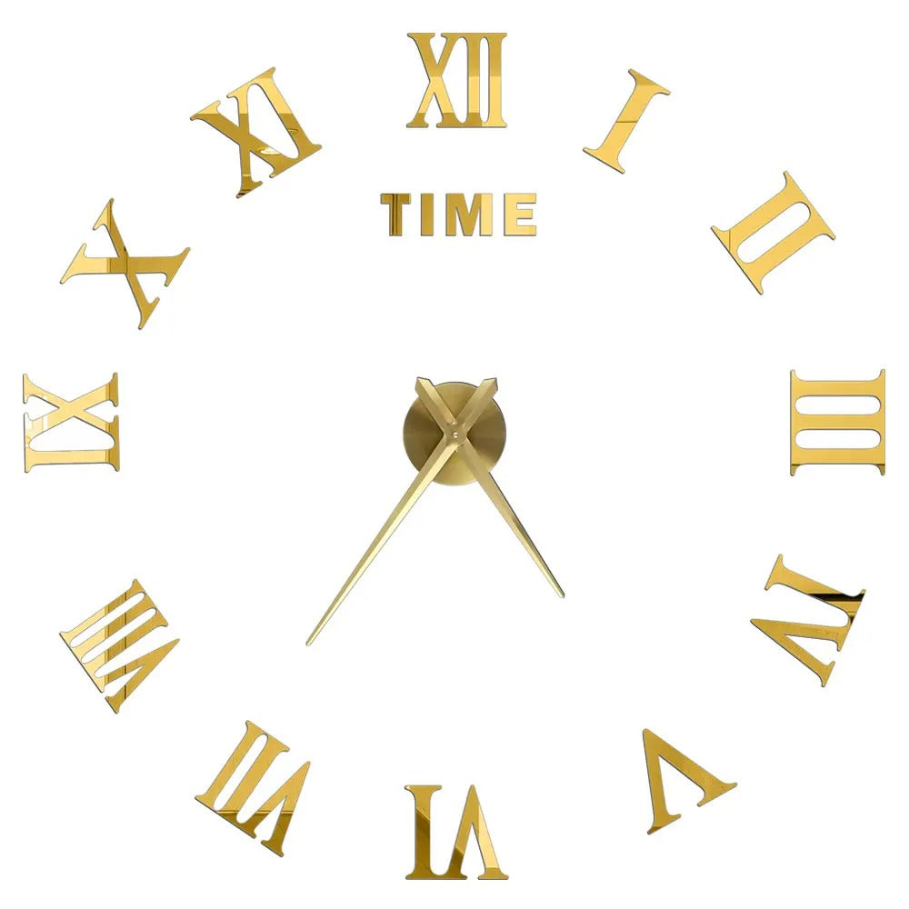 DecoHorloge – Grande Horloge Murale 3D | Acrylique Miroir | Jusqu'à 120cm