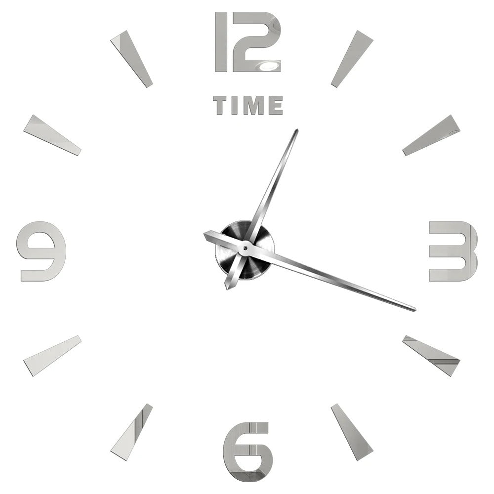 DecoHorloge – Grande Horloge Murale 3D | Acrylique Miroir | Jusqu'à 120cm