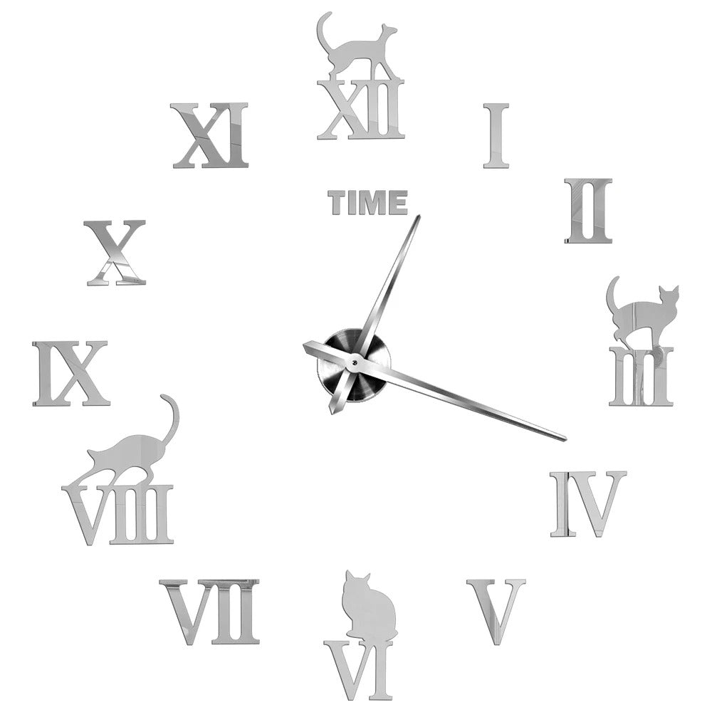 DecoHorloge – Grande Horloge Murale 3D | Acrylique Miroir | Jusqu'à 120cm