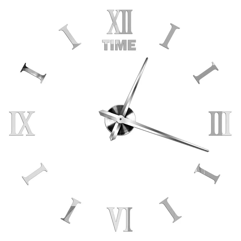 DecoHorloge – Grande Horloge Murale 3D | Acrylique Miroir | Jusqu'à 120cm