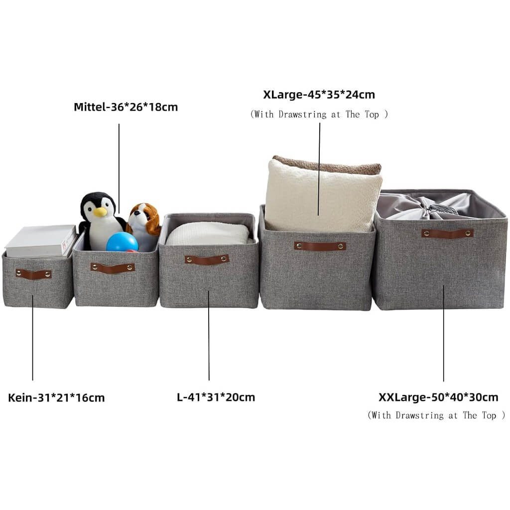 Storage Basket | Eco-Friendly Canvas & EVA | Grey, Multiple Sizes