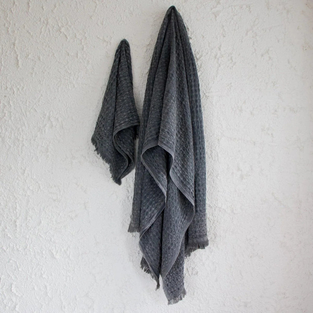 Waffle Towel | 100% Organic Turkish Cotton | Stonewash Black