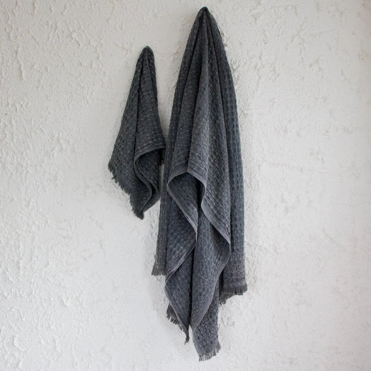Waffle Towel | 100% Organic Turkish Cotton | Stonewash Black
