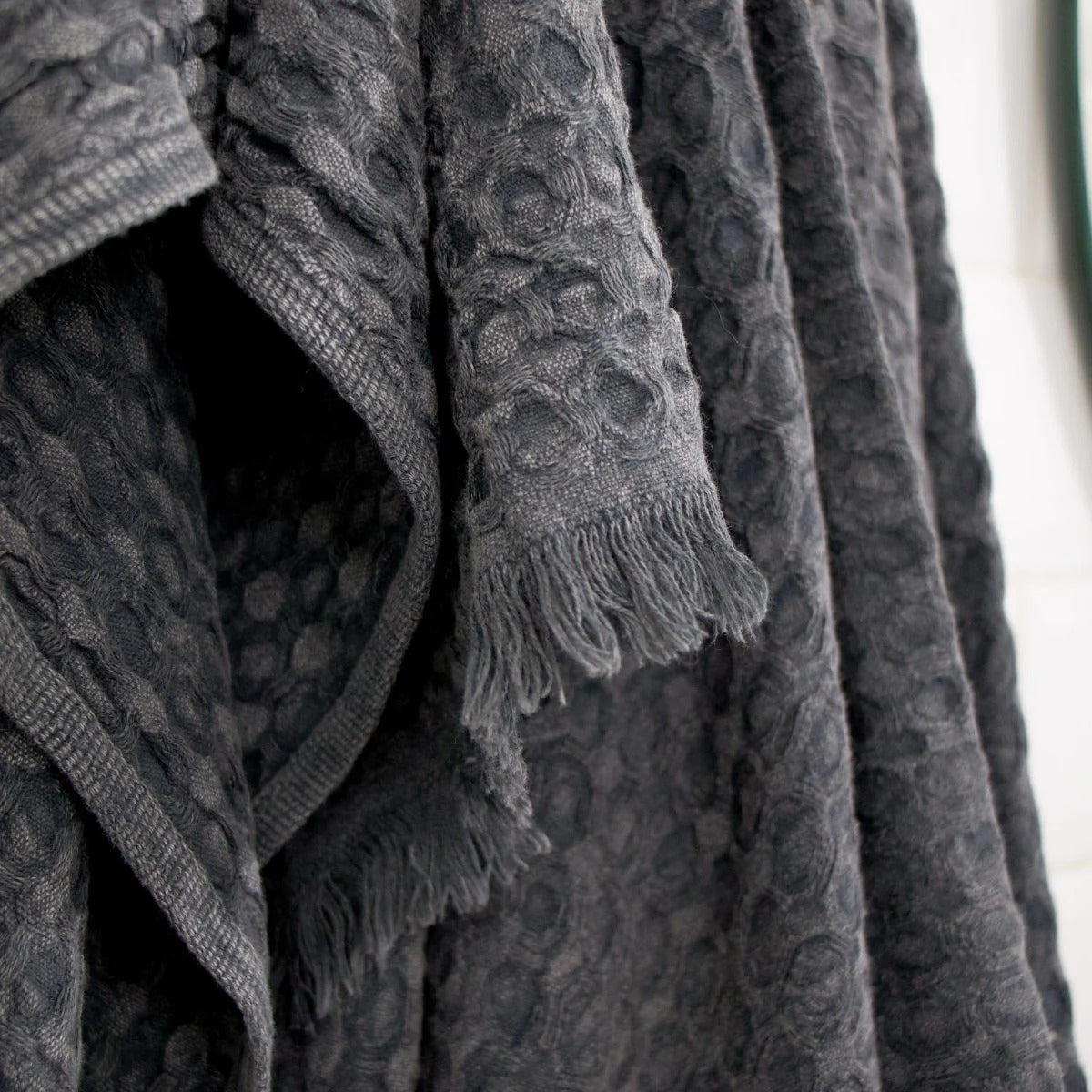 Waffle Towel | 100% Organic Turkish Cotton | Stonewash Black