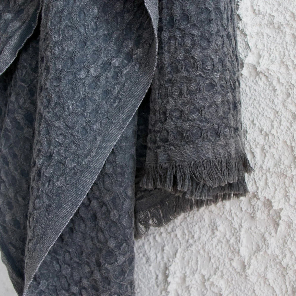 Waffle Towel | 100% Organic Turkish Cotton | Stonewash Black