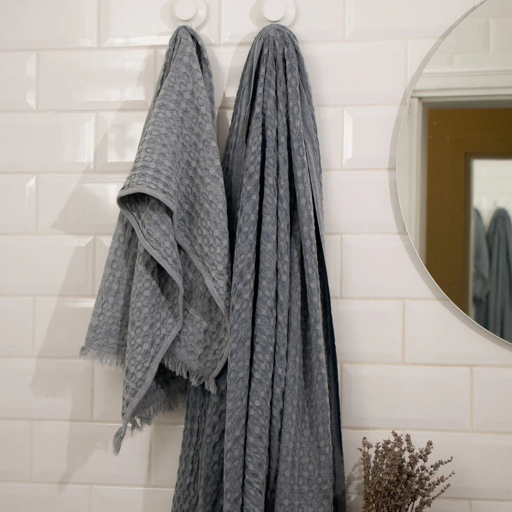 Vintage Waffle Towel | 100% Organic Turkish Cotton | Stonewash Grey