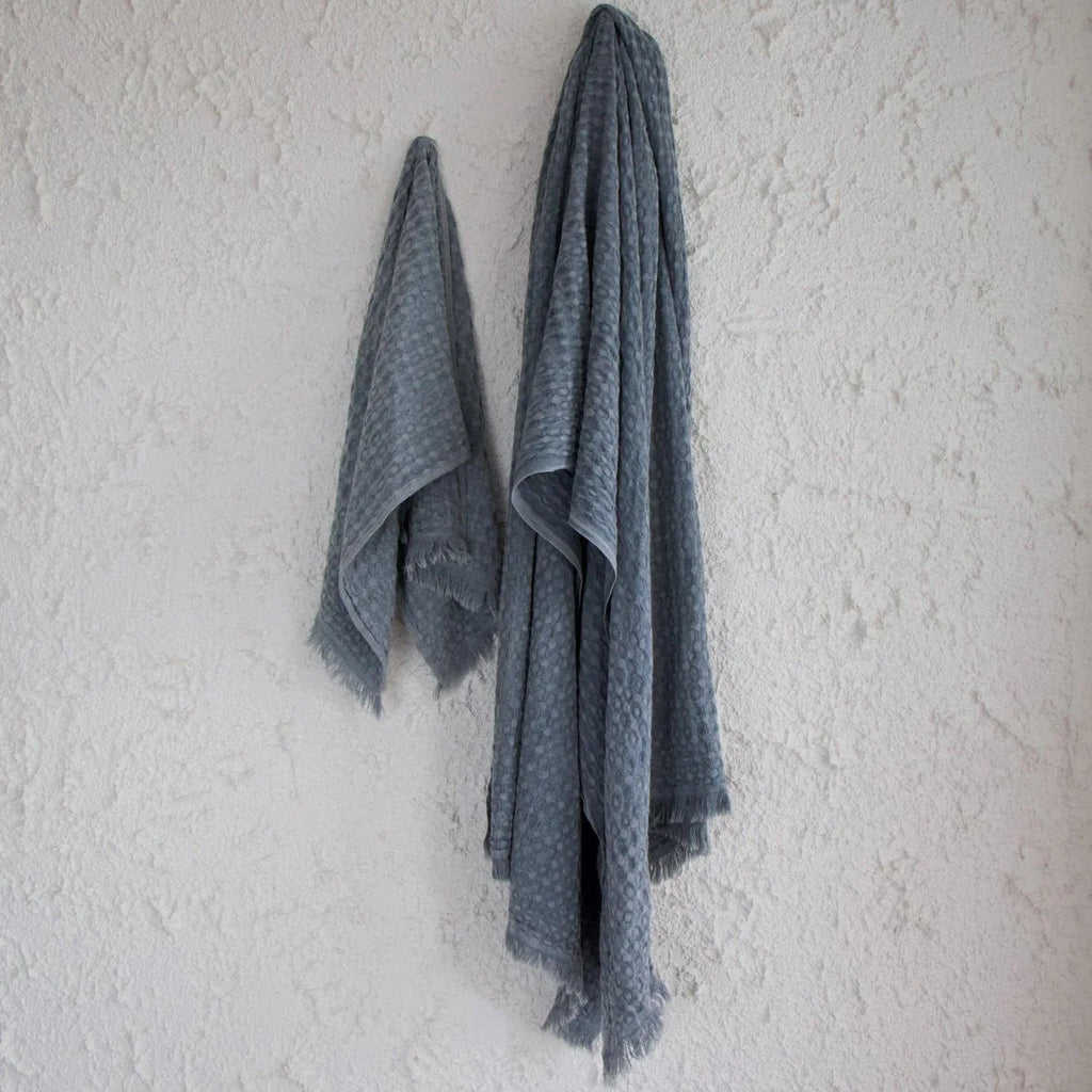 Vintage Waffle Towel | 100% Organic Turkish Cotton | Stonewash Grey