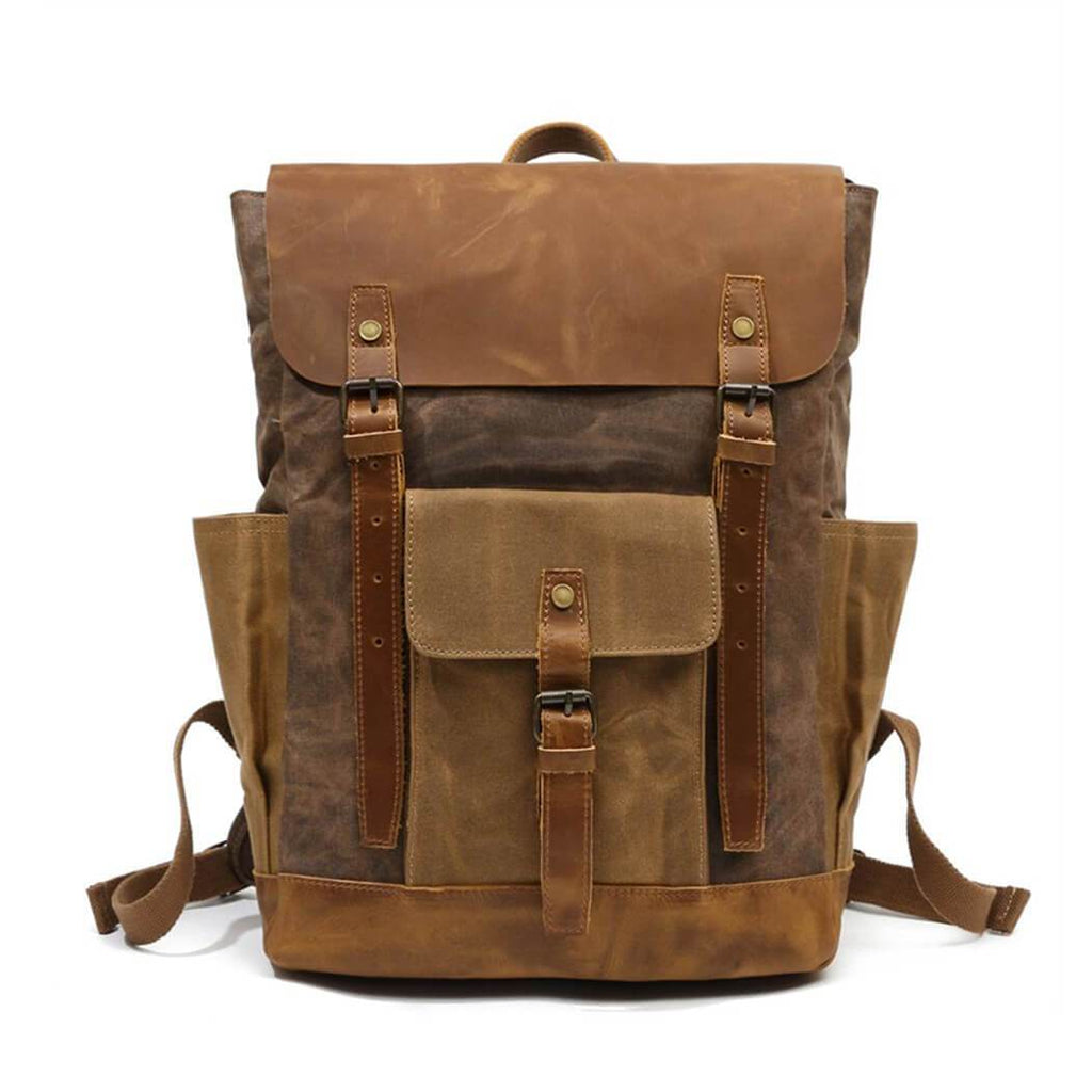 Leather Canvas Backpack | Waterproof | Vintage Design