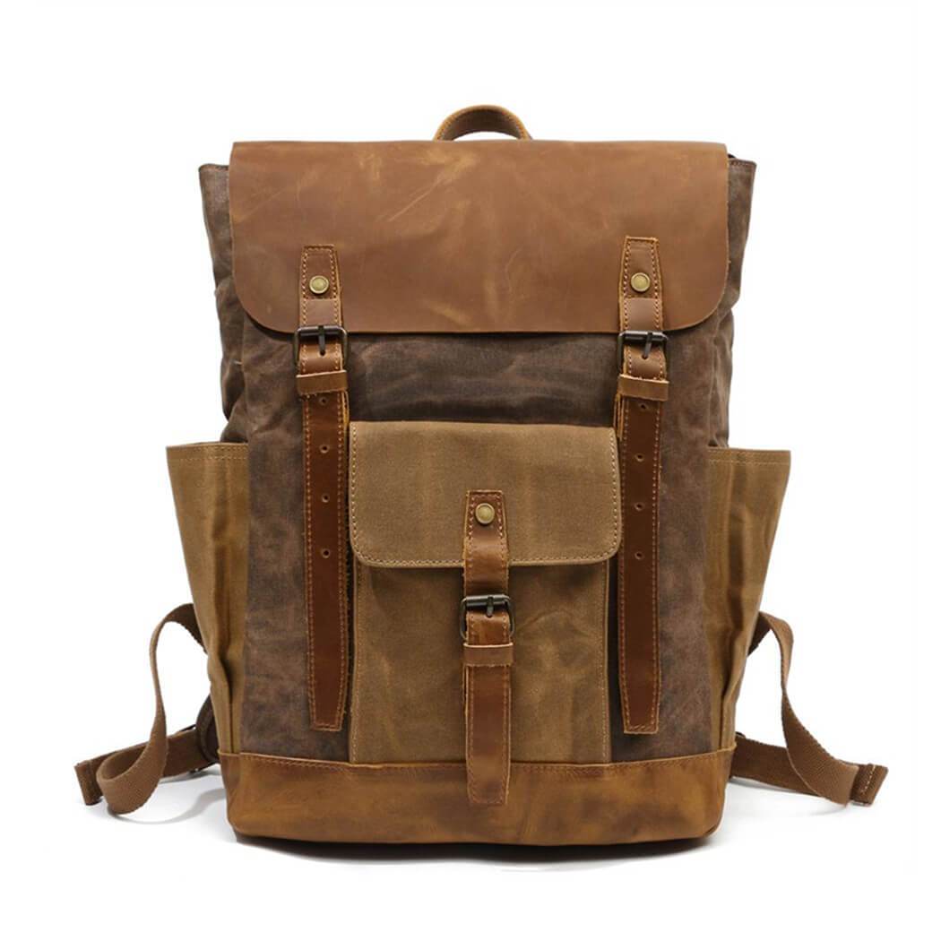 Leather Canvas Backpack | Waterproof | Vintage Design
