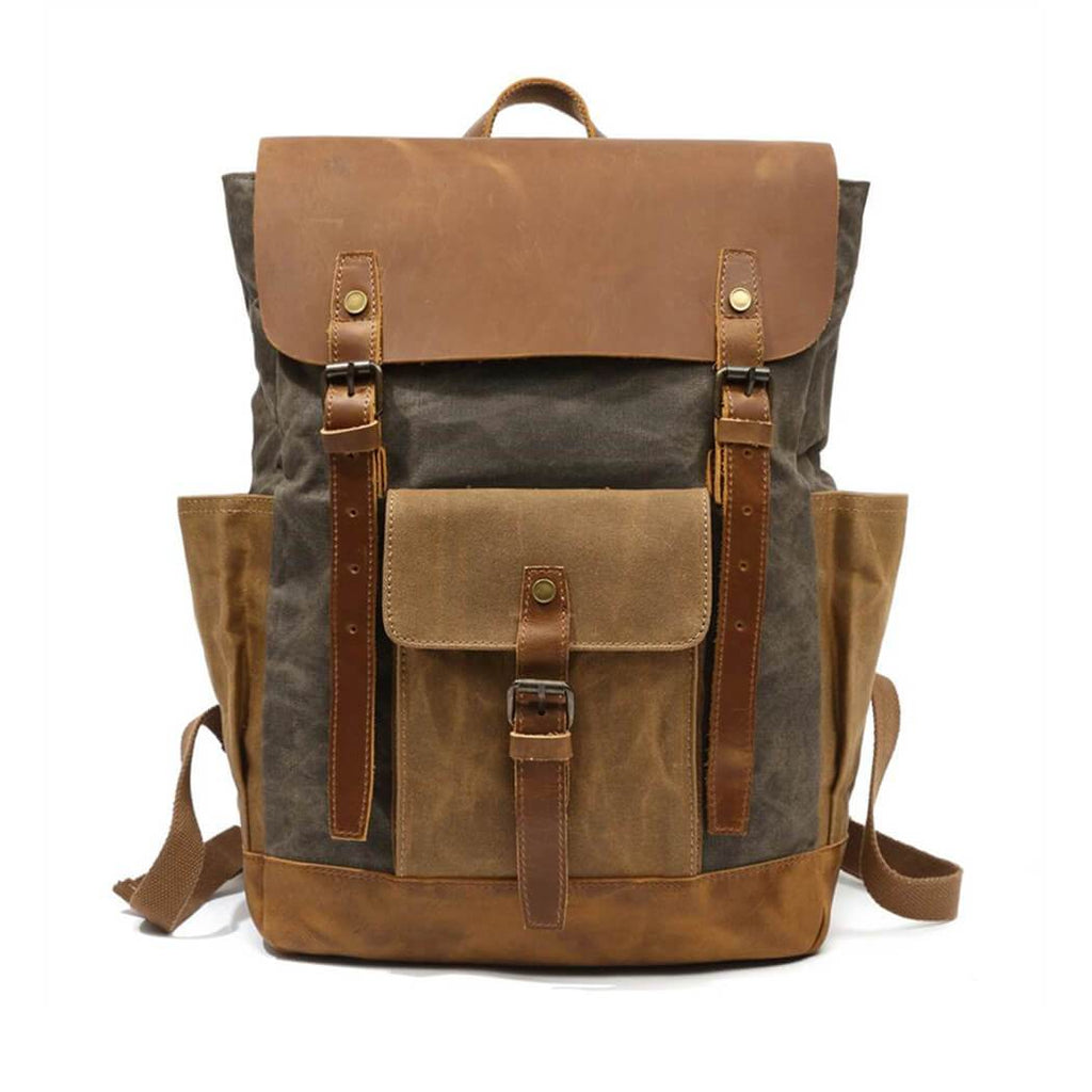 Leather Canvas Backpack | Waterproof | Vintage Design