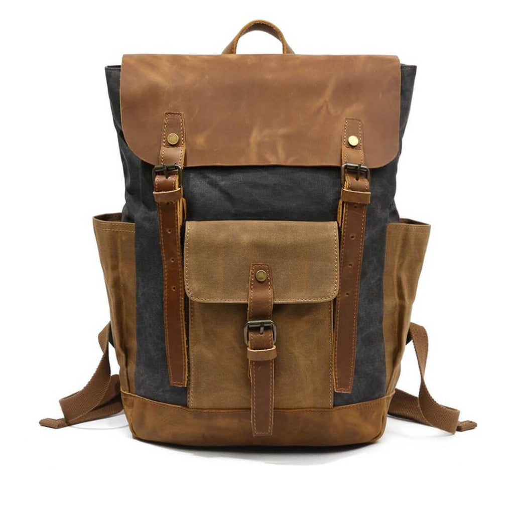 Leather Canvas Backpack | Waterproof | Vintage Design