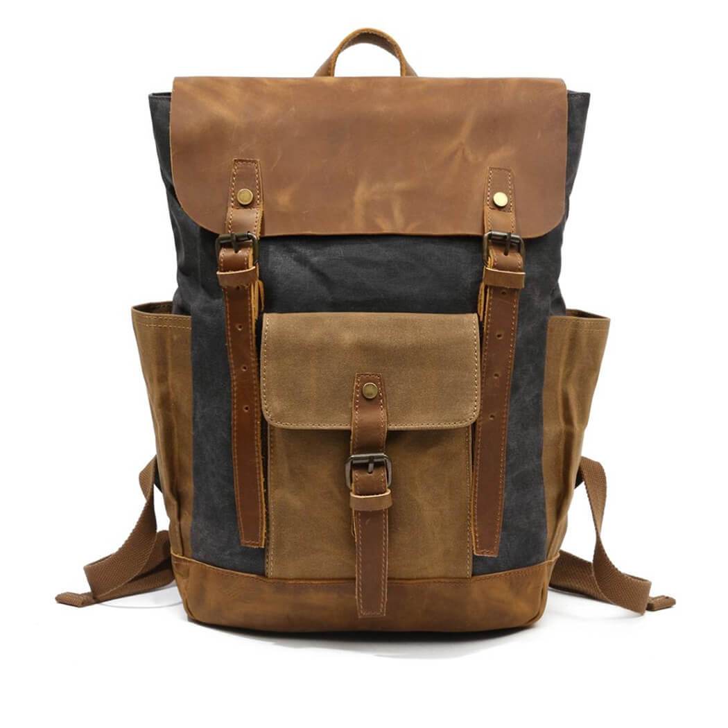 Leather Canvas Backpack | Waterproof | Vintage Design