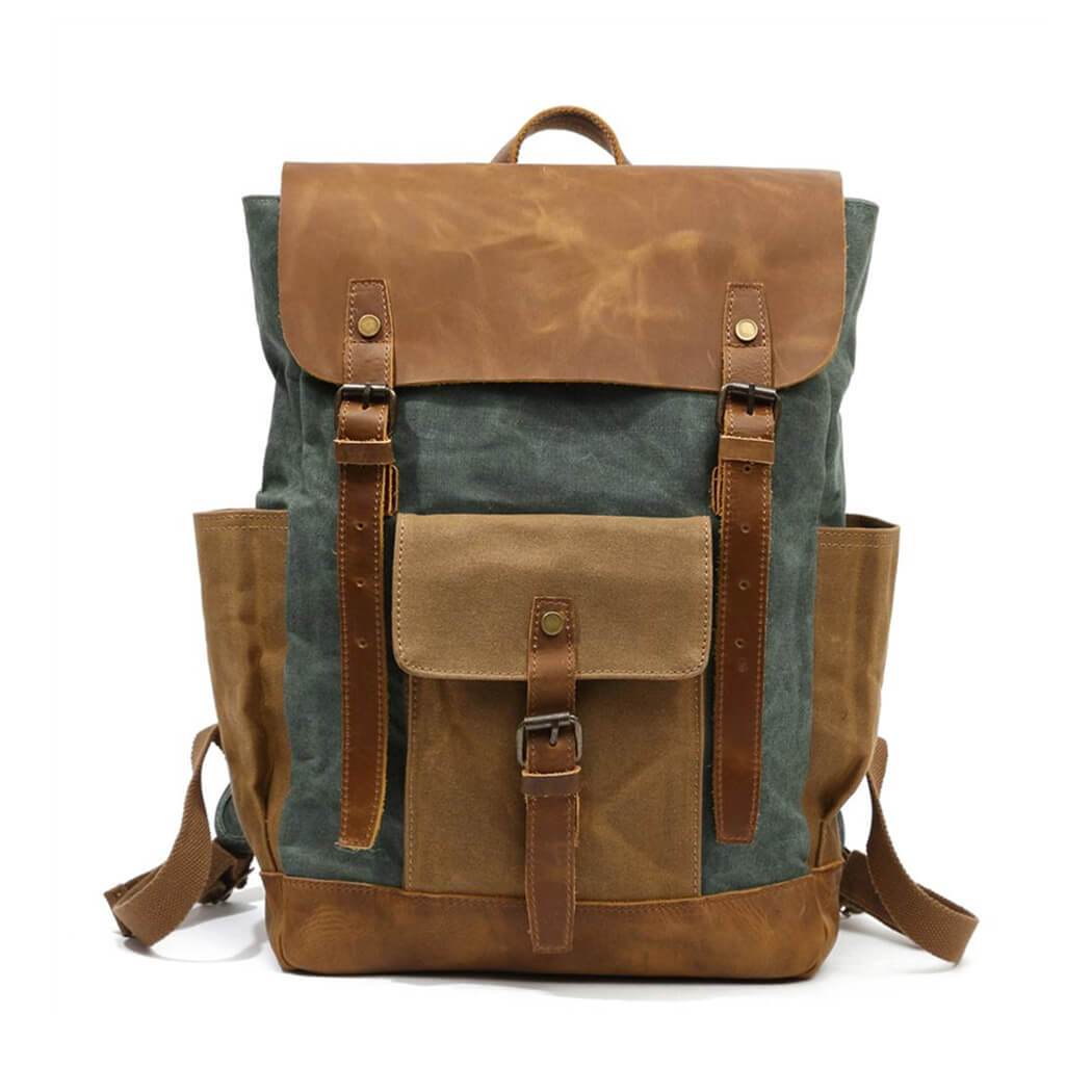 Leather Canvas Backpack | Waterproof | Vintage Design