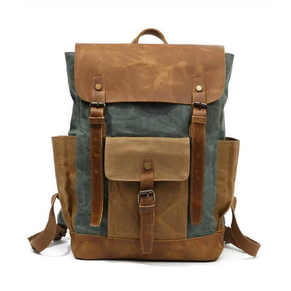 Leather Canvas Backpack | Waterproof | Vintage Design