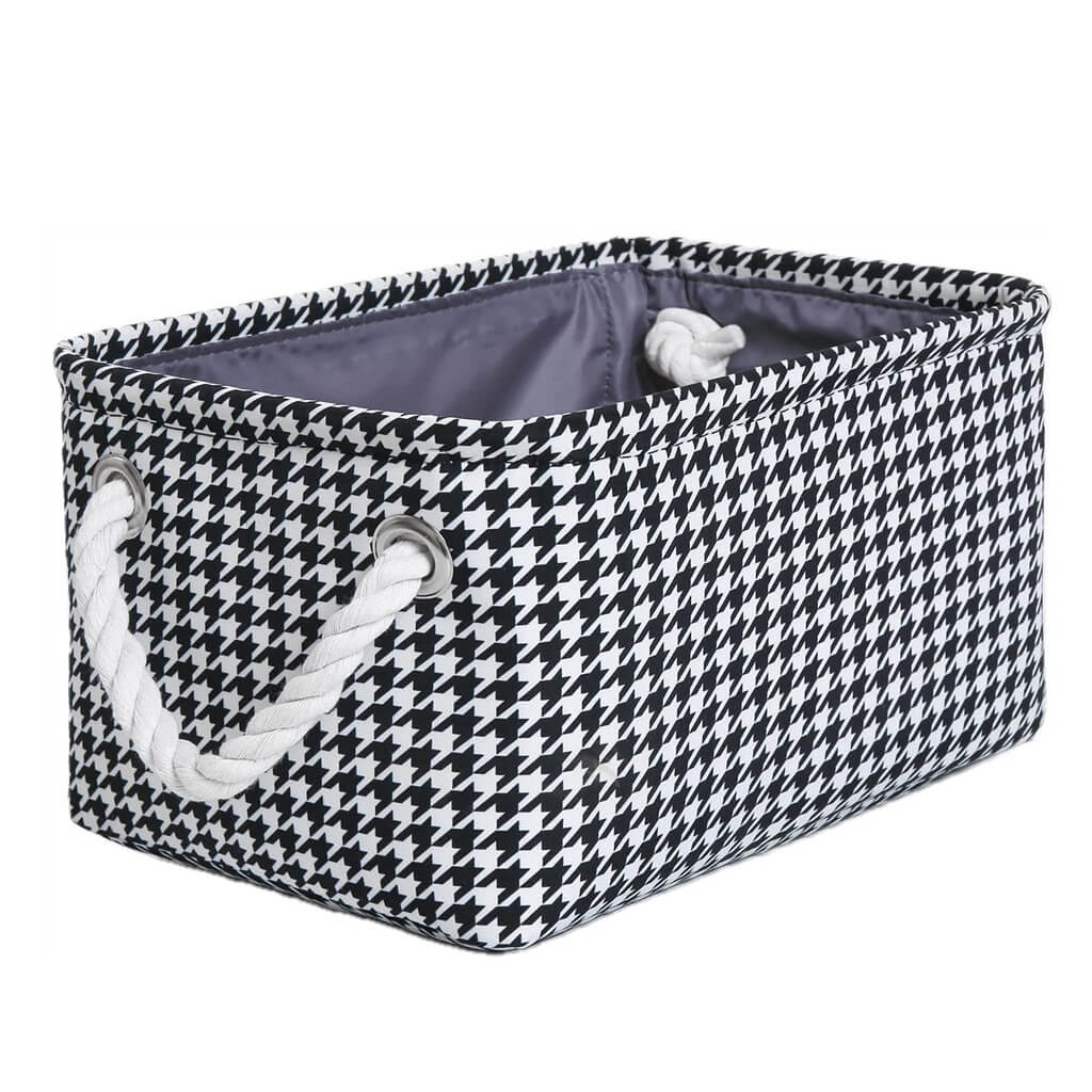 Collapsible Storage Bins | Black White Grid Print | Set of 4 Sizes