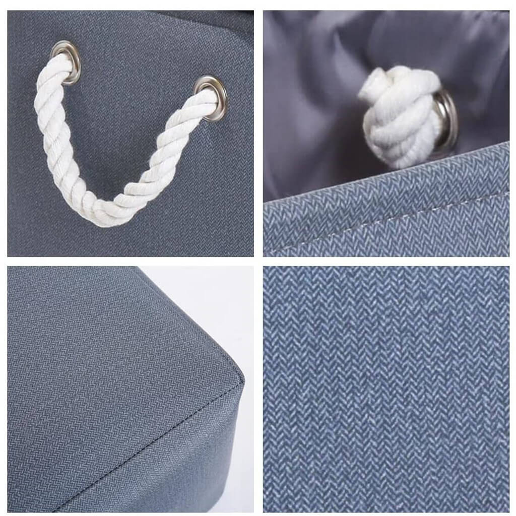 Dark Grey Storage Basket | Washable Canvas with Rope Handles | Multiple Sizes Available