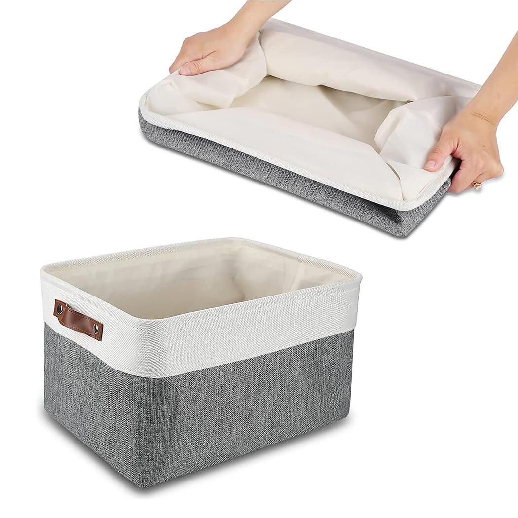 Waterproof Foldable Storage Box | Three-Layer Material | Cold Grey & White
