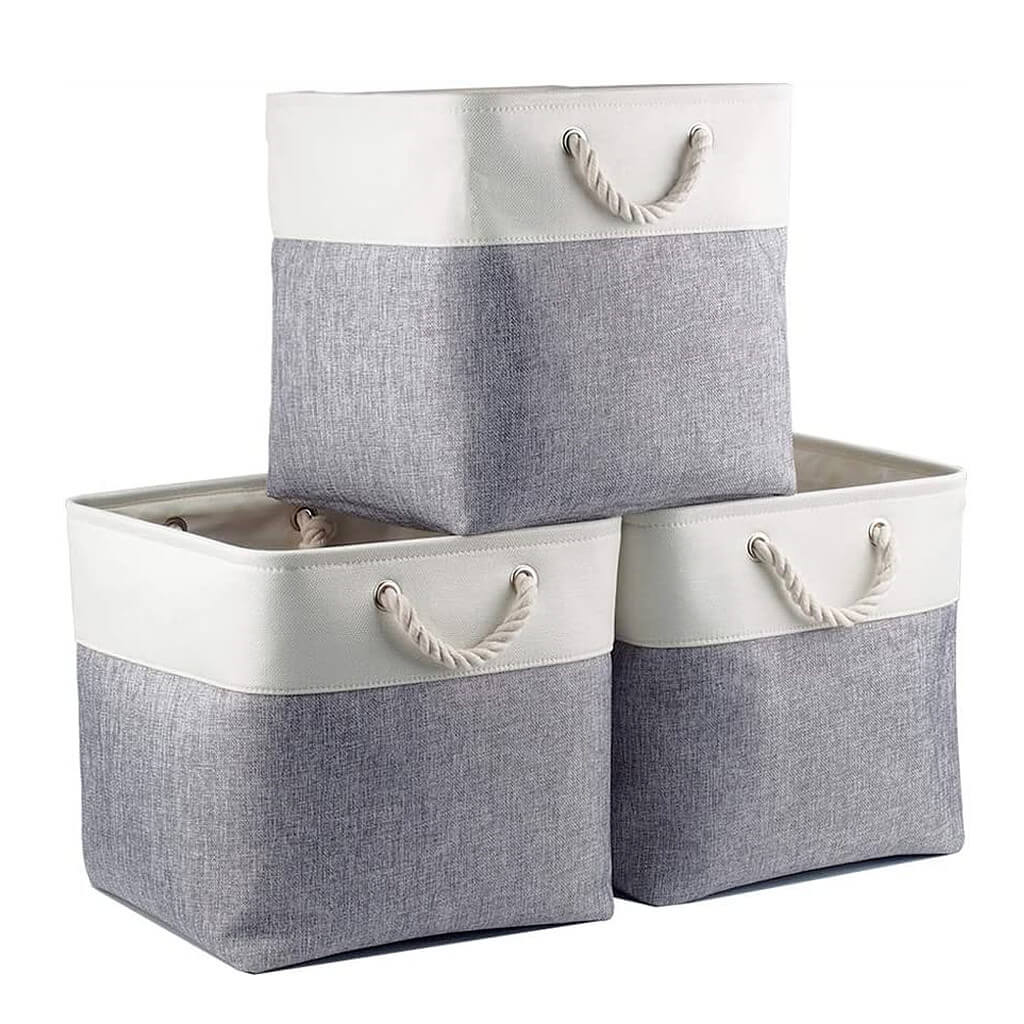 Storage Box | High-Quality Linen & Non-Woven Fabric | 28x28x28cm
