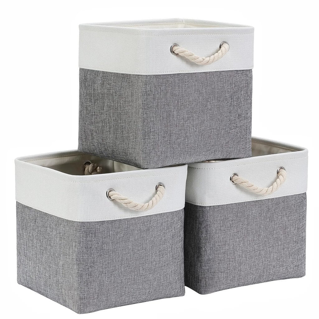 Fabric Storage Baskets | Set of 3 | 30cm Cube