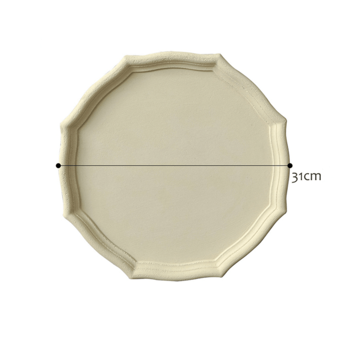 Wood Storage Tray | Ceramic-Like Finish | 31CM Diameter