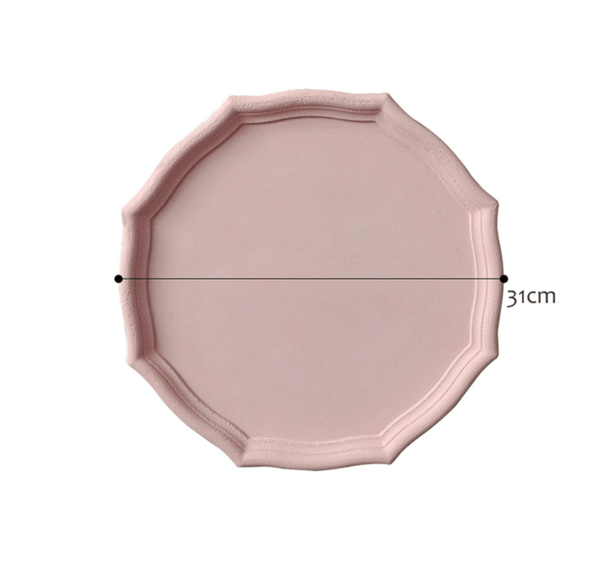 Wood Storage Tray | Ceramic-Like Finish | 31CM Diameter