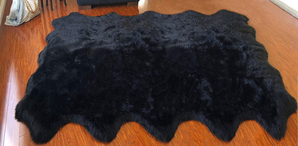 Extra Fluffy & Shaggy 10/12 Pelt Sheep Fur Area Rug